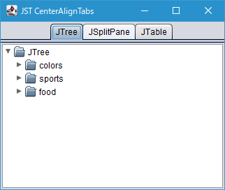 Swing/CenterAlignTabs screenshot