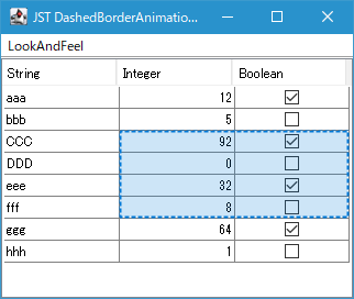 Swing/DashedBorderAnimationForSelectedCells screenshot