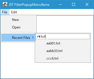 Swing/FilterPopupMenuItems screenshot